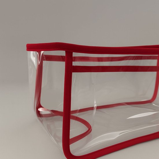 Transparent See-Through Bag Organizer with Fabric Trims Compatible with Neverfull Bags