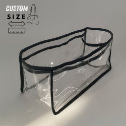 Transparent See-Through Bag Organizer with Fabric Trims in Custom Size