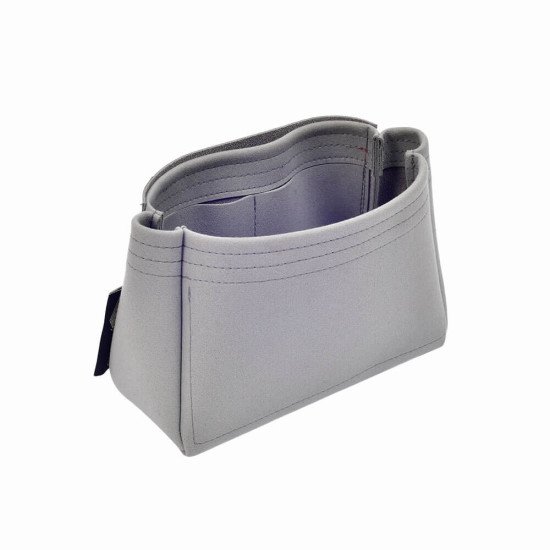 Anjou Mini Tote Suedette Basic Style Leather Handbag Organizer (Dark Gray) (More Colors Available)