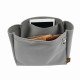 Di.or Book Tote Small Suedette Double-Zip Style Leather Handbag Organizer Liner (Dark Gray) (More Colors Available)