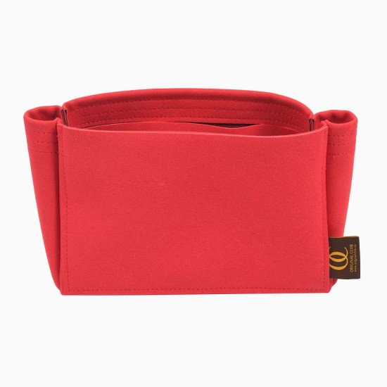 Di.or Mini Book Tote Suedette Basic Style Leather Handbag Organizer Liner (Red) (More Colors Available)