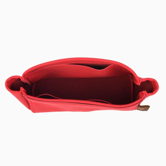 Di.or Mini Book Tote Suedette Basic Style Leather Handbag Organizer Liner (Red) (More Colors Available)