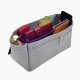 Alexa (Mulberry) Suedette Double-Zip Style Leather Handbag Organizer Liner (Dark Gray) (More Colors Available)