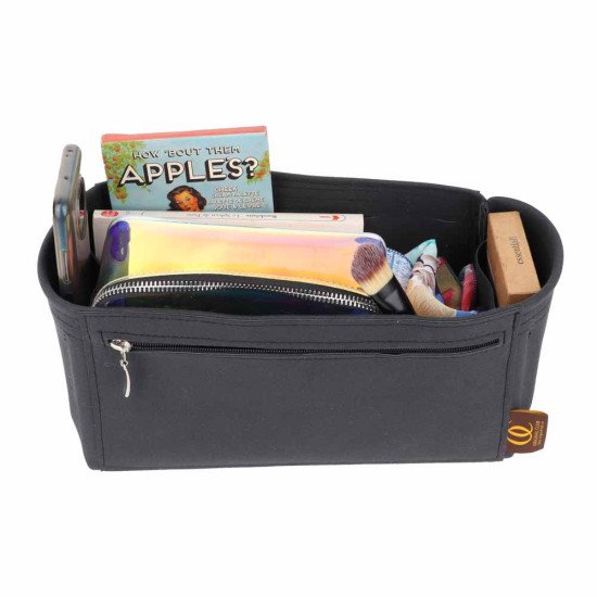 Birkin 30/35/40 Suedette Double-Zip Style Leather Handbag Organizer (Black) (More Colors Available)