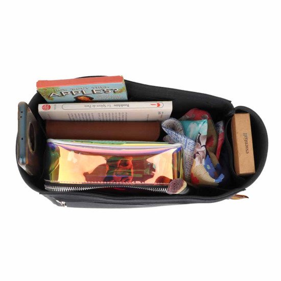 Birkin 30/35/40 Suedette Double-Zip Style Leather Handbag Organizer (Black) (More Colors Available)