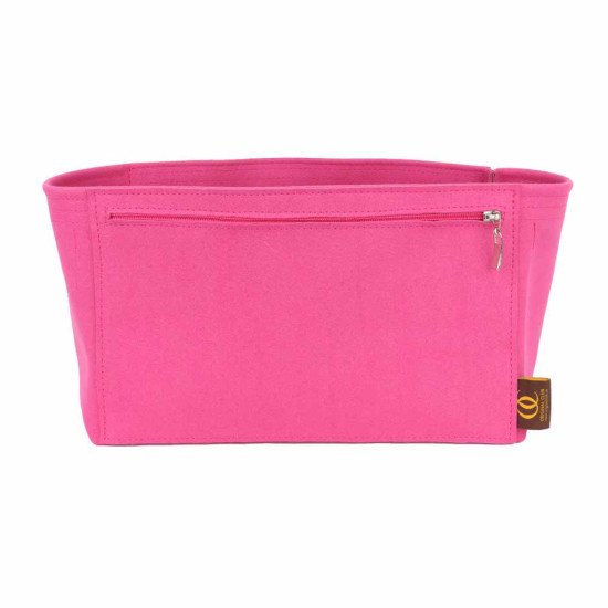 Graceful PM / MM Suedette Double-Zip Style Leather Handbag Organizer (Fuchsia) (More Colors Available)