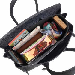 Birkin 30/35/40 Suedette Double-Zip Style Leather Handbag Organizer (Black) (More Colors Available)