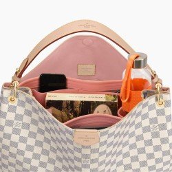 Graceful PM / MM Suedette Regular Style Leather Handbag Organizer (Rose Pink) (More Colors Available)