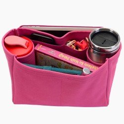 Grenelle Tote MM Suedette Regular Style Leather Handbag Organizer (Fuchsia) (More Colors Available)