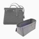 Herbag 31/39 Suedette Double-Zip Style Leather Handbag Organizer (Dark Gray) (More Colors Available)