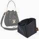 Lockme Bucket Suedette Singular Style Leather Handbag Organizer (Black) (More Colors Available)