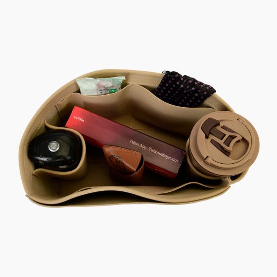 Neverfull PM / MM / GM  Suedette Regular Style Leather Handbag Organizer (Beige) (More Colors Available)