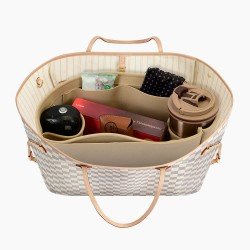 Neverfull PM / MM / GM  Suedette Regular Style Leather Handbag Organizer (Beige) (More Colors Available) Neverfull PM / MM / GM  Suedette Regular Style Leather Handbag Organizer (Beige) (More Colors Available)