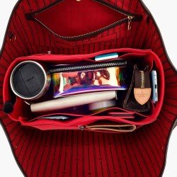 Neverfull PM / MM / GM  Suedette Double-Zip Style Leather Handbag Organizer (Red) (More Colors Available) Neverfull PM / MM / GM  Suedette Double-Zip Style Leather Handbag Organizer (Red) (More Colors Available)