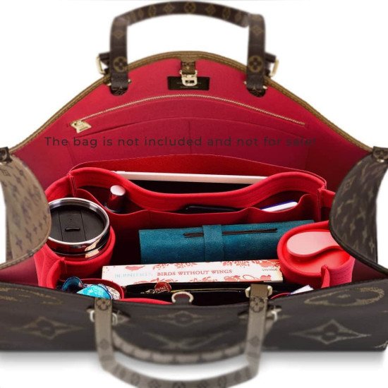 OntheGo Suedette Regular Style Leather Handbag Organizer (Red) (More Colors Available) OntheGo Suedette Regular Style Leather Handbag Organizer (Red) (More Colors Available)