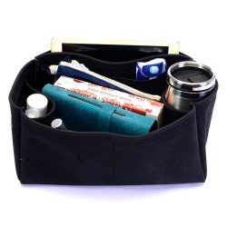 Cerf Tote Suedette Regular Style Leather Handbag Organizer (Black) (More Colors Available)