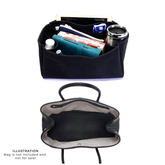 Garden Party 36 Suedette Regular Style Leather Handbag Organizer (Black) (More Colors Available)