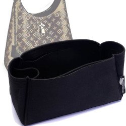 Flower Hobo Suedette Singular Style Leather Handbag Organizer (Black) (More Colors Available)