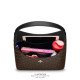 Flower Hobo Suedette Singular Style Leather Handbag Organizer (Black) (More Colors Available)