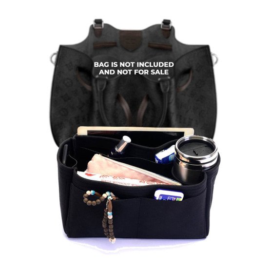 Girolata Suedette Singular Style Leather Handbag Organizer (Black) (More Colors Available)