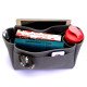 Hina PM / MM Suedette Singular Style Leather Handbag Organizer (Dark Gray) (More Colors Available)