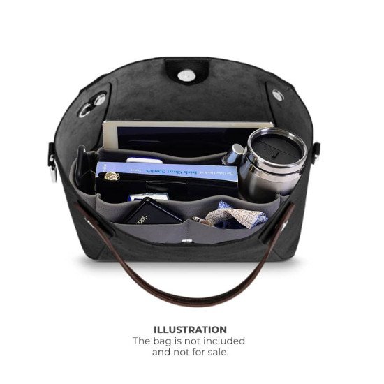 Hina PM / MM Suedette Singular Style Leather Handbag Organizer (Dark Gray) (More Colors Available) Hina PM / MM Suedette Singular Style Leather Handbag Organizer (Dark Gray) (More Colors Available)