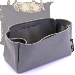 Longchamp Le Pliage  Suedette Singular Style Leather Handbag Organizer (Dark Gray) (More Colors Available) Longchamp Le Pliage  Suedette Singular Style Leather Handbag Organizer (Dark Gray) (More Colors Available)