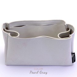 Deauville Canvas Tote Large / Medium Suedette Regular Style Leather Handbag Organizer (Pearl White) (More Colors Available)