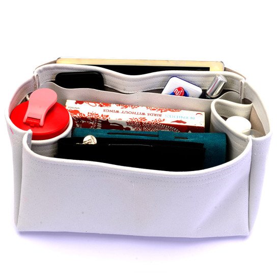 Cuyana Leather Tote Bags Suedette Regular Style Leather Handbag Organizer (Pearl White) (More Colors Available)