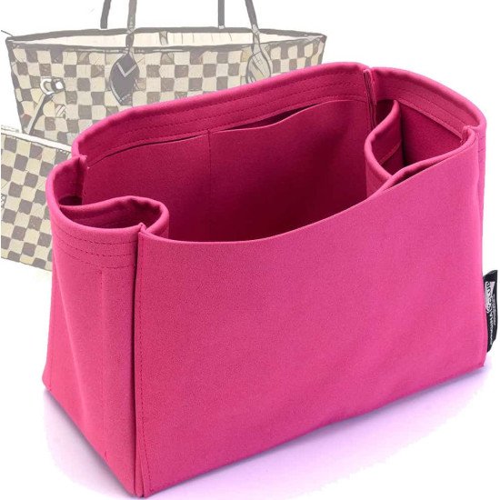 Neverfull PM / MM / GM  Suedette Regular Style Leather Handbag Organizer (Fuchsia) (More Colors Available)