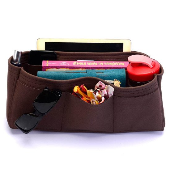 Berri PM / MM Suedette Singular Style Leather Handbag Organizer (Mahogany) (More Colors Available)