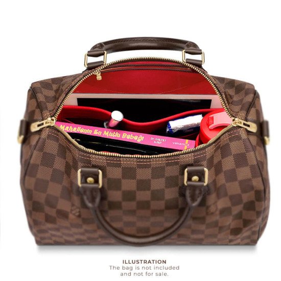 Speedy 25 / 30 / 35 / 40 Suedette Singular Style Leather Handbag Organizer (Red) (More Colors Available) Speedy 25 / 30 / 35 / 40 Suedette Singular Style Leather Handbag Organizer (Red) (More Colors Available)