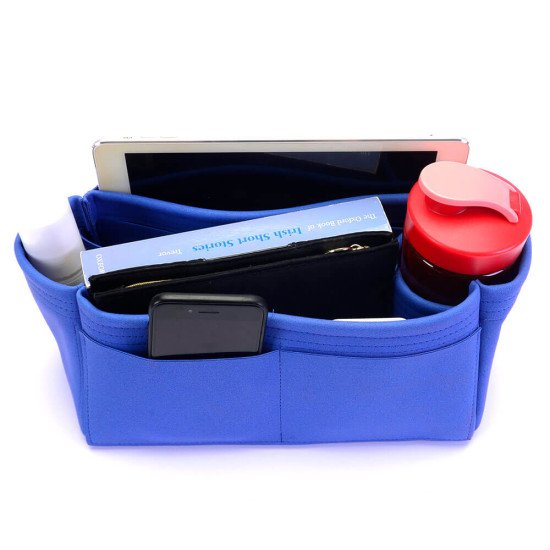 Longchamp Le Pliage Suedette Singular Style Leather Handbag Organizer (Royal Blue) (More Colors Available)
