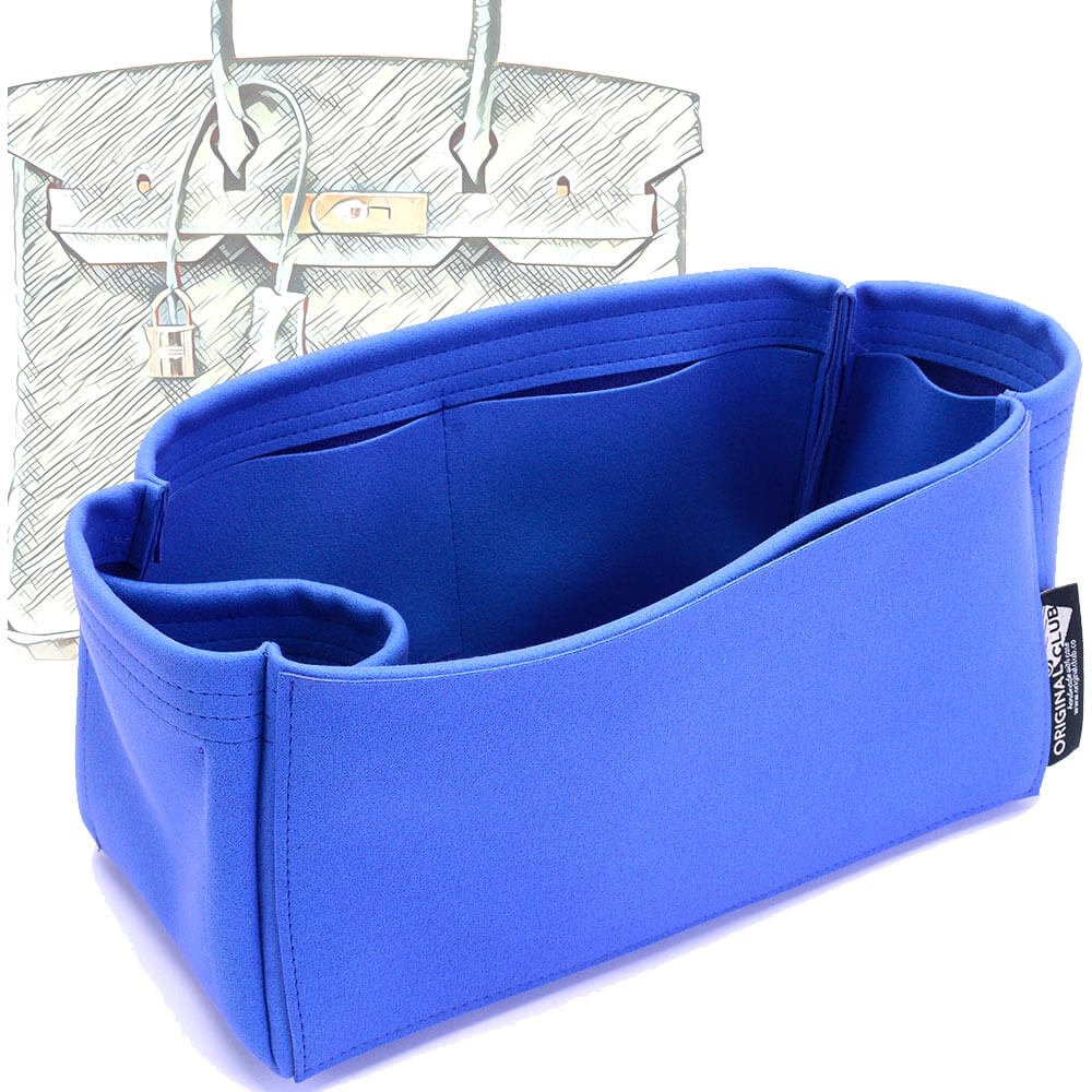 Suedette Singular Style Leather Handbag Organizer for Hermes Birkin 25,  Birkin 30, Birkin 35 and Birkin 40 in Royal Blue Color