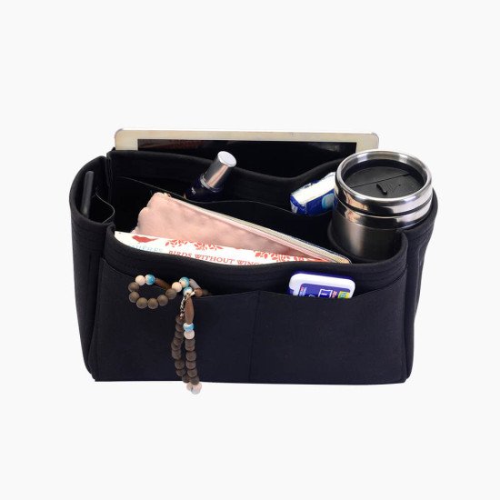 Willow (Mulberry) Suedette Singular Style Leather Handbag Organizer Liner (Black) (More Colors Available)