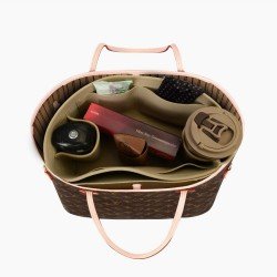 Neverfull PM / MM / GM Suedette Interior Zipped Pocket Style Leather Handbag Organizer (Beige) (More Colors Available)