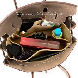 Birkin 25 / 30 / 35 / 40 Suedette Regular Style Leather Handbag Organizer (Beige) (More Colors Available) Birkin 25 / 30 / 35 / 40 Suedette Regular Style Leather Handbag Organizer (Beige) (More Colors Available)