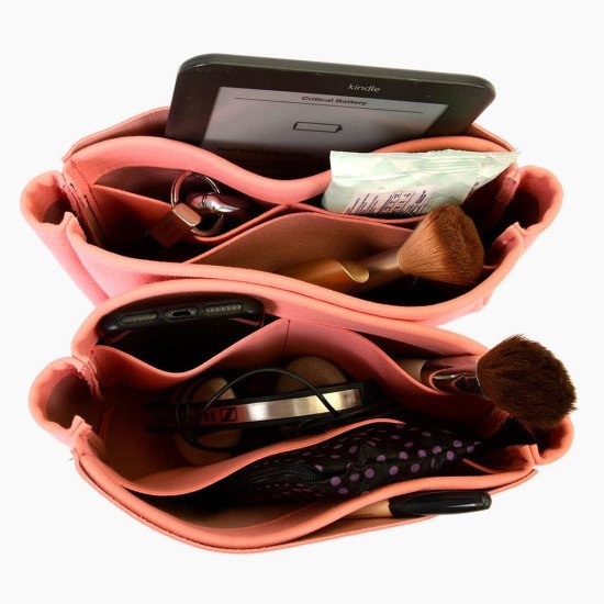 NeoNoe Suedette Leather Basic Style Set of 2 Handbag Organizers in Rose Pink (More Colors) NeoNoe Suedette Leather Basic Style Set of 2 Handbag Organizers in Rose Pink (More Colors)