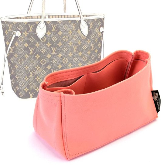 Neverfull PM / MM / GM  Suedette Singular Style Leather Handbag Organizer (Rose Pink) (More Colors Available)