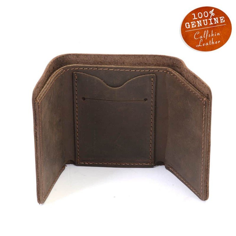 Brown Shark Trifold Wallet Amish Hand Made from Genuine Shark Skin Tri Fold
