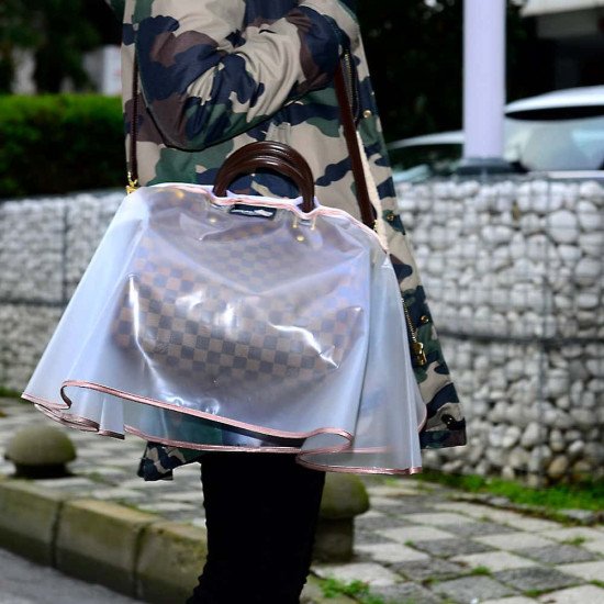  Rain Slicker For Designer Handbags in Clear (Half-transparent)  Color, Tote Bags, And Purses (Large Size) : Handmade Products