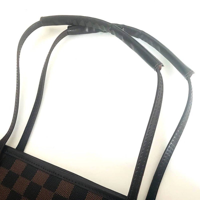 Handmade Dark Brown Leather Handle Protection Cover Wraps For Neverfull Bags
