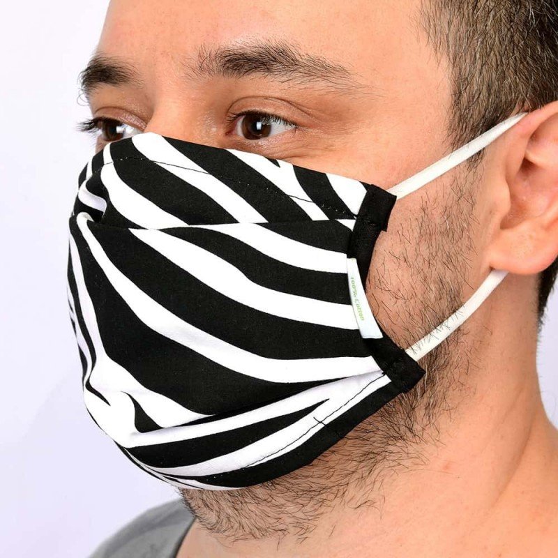 Breathable Cotton Face Mask in Zebra Pattern Reuseable Fabric Mask face pattern germ sewing mammacandoit masks patterns printable choose diy