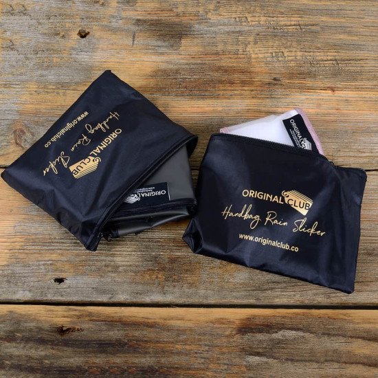 Rain Slicker For Designer Handbags, Tote Bags And Purses in Transparent Black Color ( Medium Size ) Rain Slicker For Designer Handbags, Tote Bags And Purses in Transparent Black Color ( Medium Size )