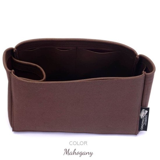 Suedette Handbag Organizer with One Round Holder - Size: 28 / 15 / 15 cm