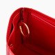 Deauville Tote Bag Vegan Leather Handbag Organizer in Cherry Red Color