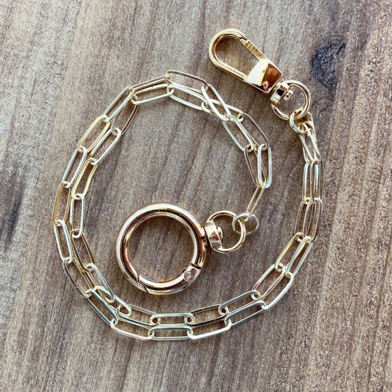 Keyring Double Gold Plated Chain Charm