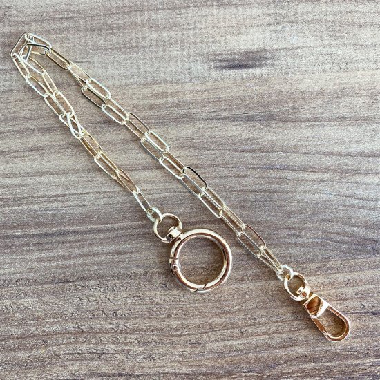 Keyring Double Gold Plated Chain Charm