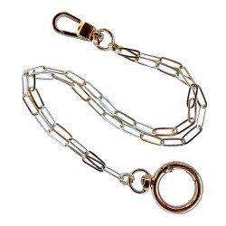 Keyring Double Gold Plated Chain Charm