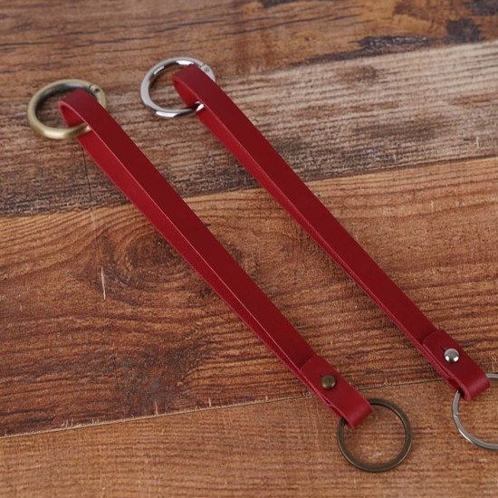 Leather Key Strap Lanyard in Cherry Red to Secure Keys to Handbags Leather Key Strap Lanyard in Cherry Red to Secure Keys to Handbags